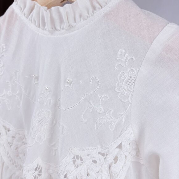 Vintage 1970s White Victorian Christening Gown Heirloom Baptism Gown 6-12m - Picture 8 of 16